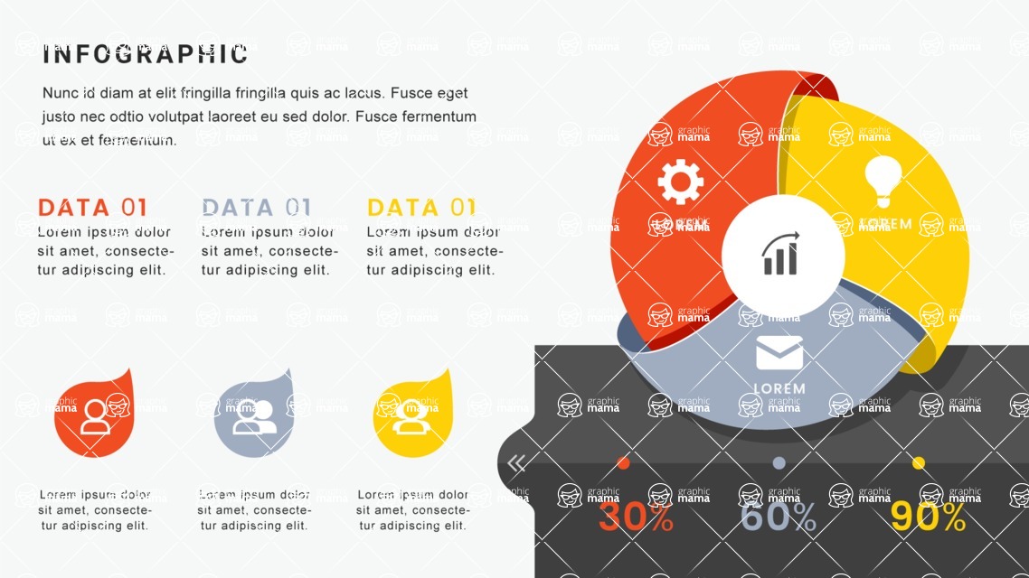 Infographic Templates Collection - Vector, Photoshop, PowerPoint, Google Slides - 3 Options Circle Infographic Template